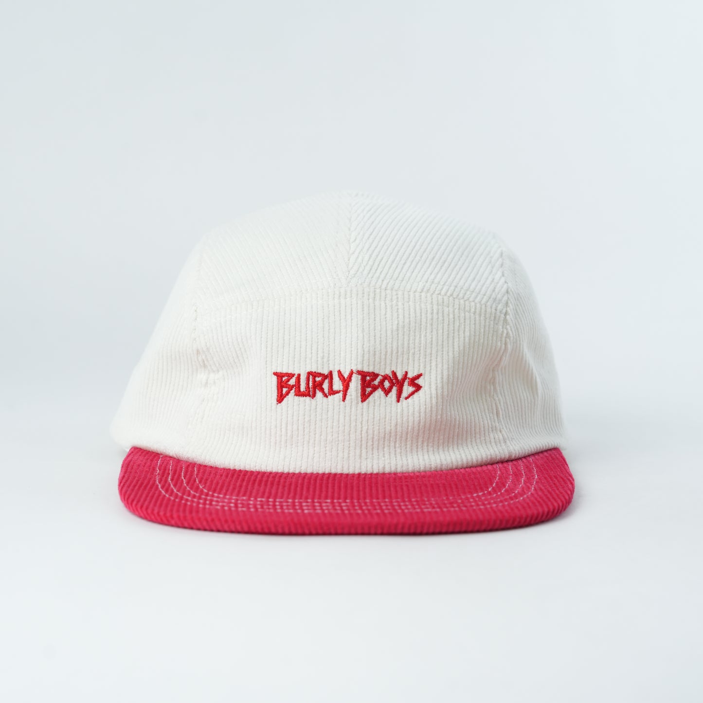 Burly Boys Cord 5-Panel | Cream / Red