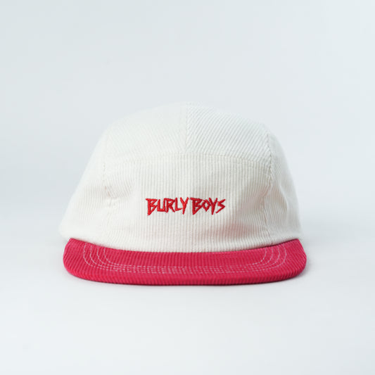 Burly Boys Cord 5-Panel | Cream / Red