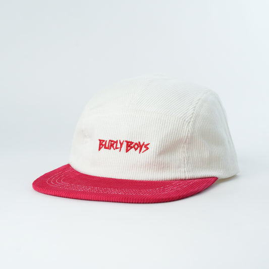 Burly Boys Cord 5-Panel | Cream / Red